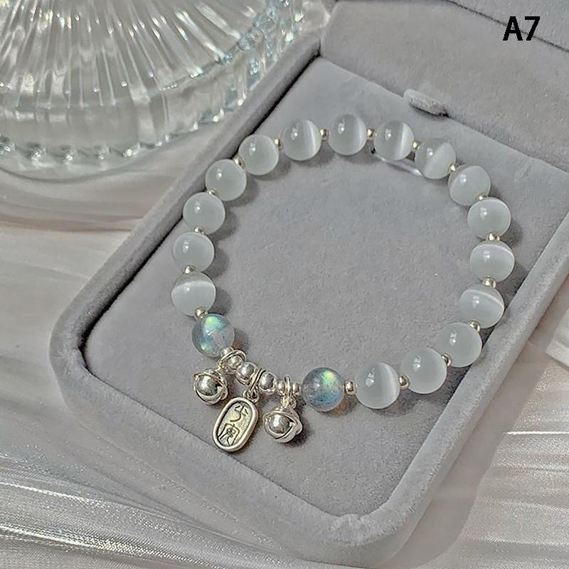 Опаловый морской синий браслет с сокровищами в лунном свете, легкий роскошный эластичный браслет