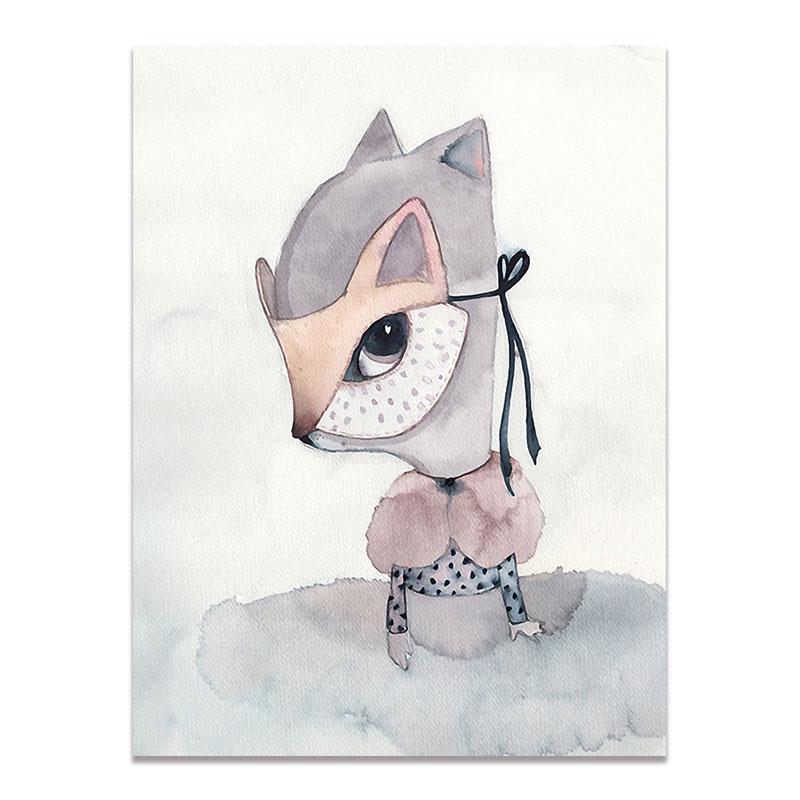 Современный скандинавский кролик для девочек, ангел, настенное искусство, мультяшная картина на холсте, спрей, цветной художественный постер, детские настенные фрески для детской комнаты