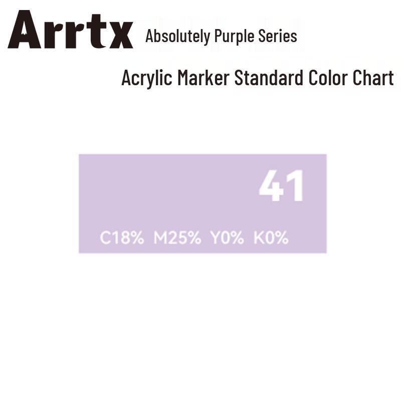 Arrtx Ataishi Акриловый маркер с мягким наконечником, 1 шт., Абсолютно фиолетовый, Стиль A/B, 30 цветов, Водонепроницаемый, Быстросохнущий, Непрозрачный.