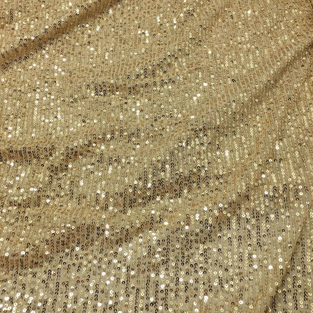 3mm Stripe Sequin Embroidery Mesh Fabric for Dress or Costume
