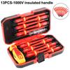 13 Pcs 1000V Screwdriver Set Phillips Slotted Bits Insulated Magnetic Screwdriver Multifunctional For Electrician Hand Tools