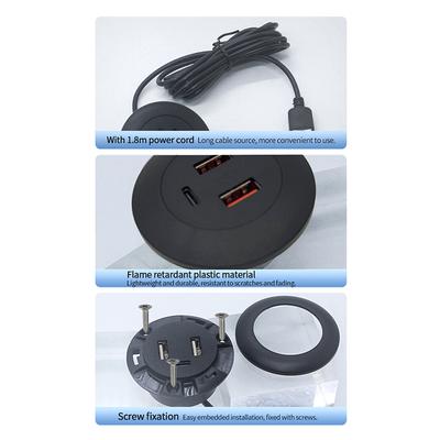 Встраиваемый настольный многопортовый USB2.0 на USB Type-C зарядный разъем удлинитель скрытый кабель быстрой зарядки