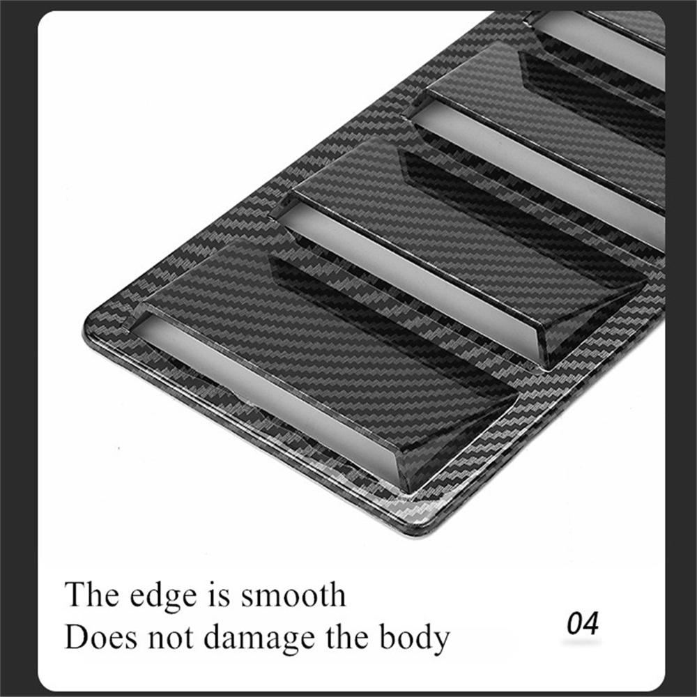 2x Carbon Fiber Look Car Front Bonnet Vent Hood Air Flow Intake Decorative Cover