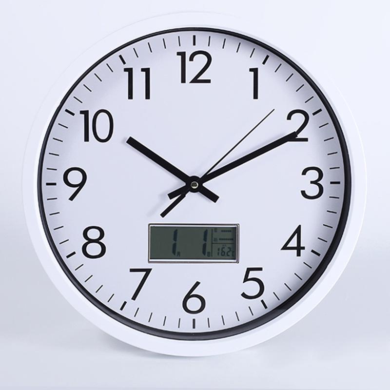 Круглые ЖК-часы-календарь 10, 12, 14 дюймов - Современный минималистичный дизайн для спальни и гостиной