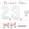 Number balloon set baby pink bow balloon ,white and pink balloon birthday proposal, weddingballoon decoration