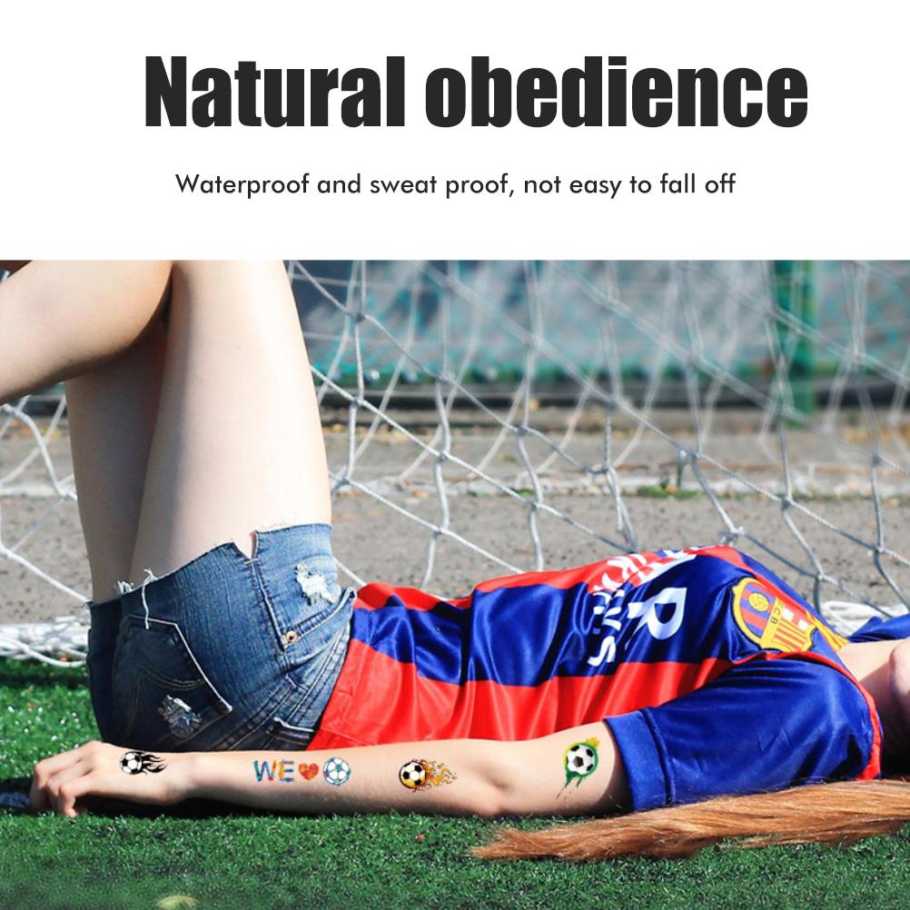 Набор из 10 временных татуировок на футбольную тематику для детей, водостойкие наклейки-татуировки, сувениры для футбольной вечеринки