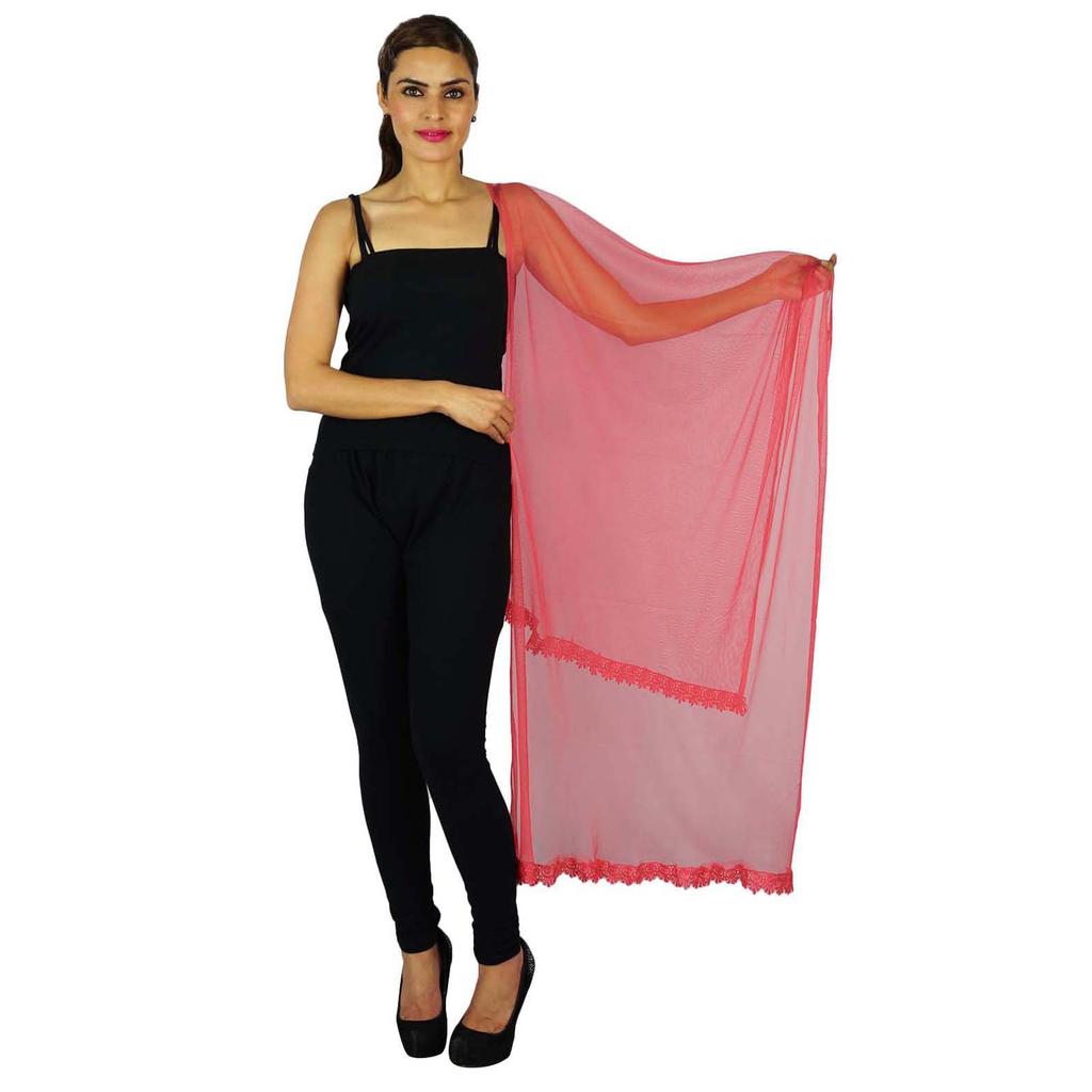 Indian Neck Wrap Long Stole Net Chunni Fashion Scarf Women Hijab Dupatta