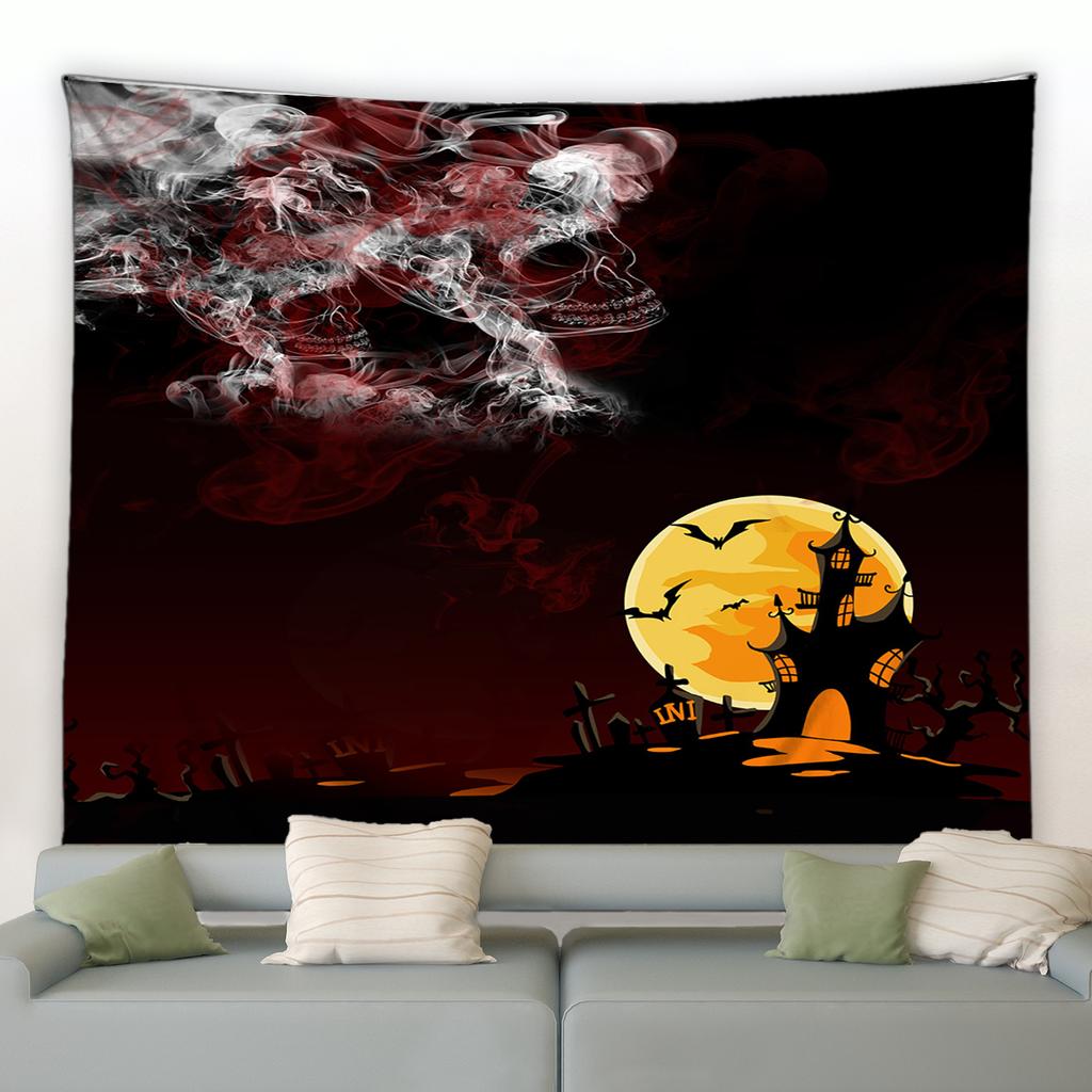 Halloween Pumpkin Head Print Tapestry Room Wall Decor Background Home Decor Nordic Living Room Bedroom Tapestry