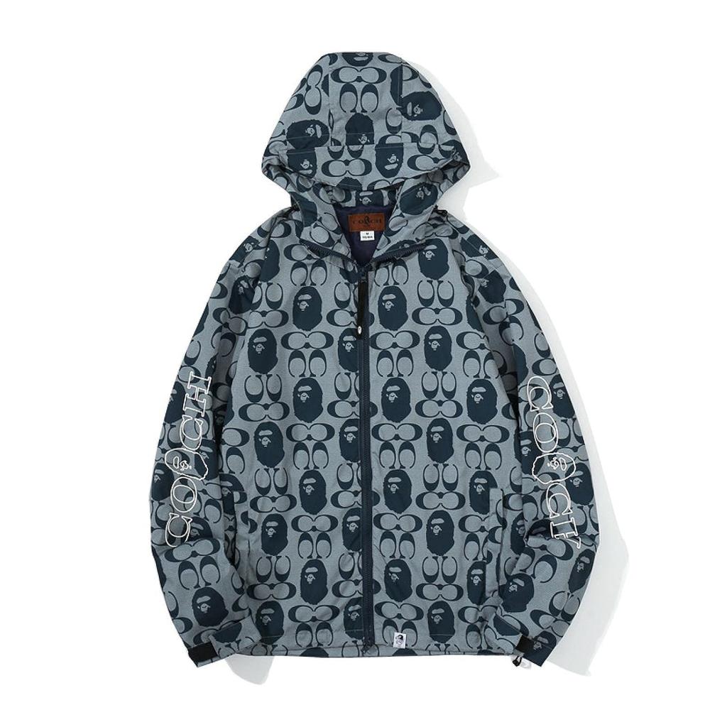 KASVIN Autumn Winter Joint Ape Head Hooded Cardigan Zipper Windbreaker Youth Jacket XL