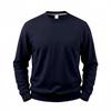 Men S Loose Fleece Lined Solid Color Crew Neck Pullover Sweatshirt