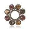 Fashion Alloy Rhinestone Wreath Brooch Vintage Ladies Shawl Coat Corsage Ornament Pin