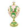 Шкатулка в форме пасхального яйца, ручная роспись, декоративные стразы, сплав, шарнирная, эмалированная, для колец, ожерелий