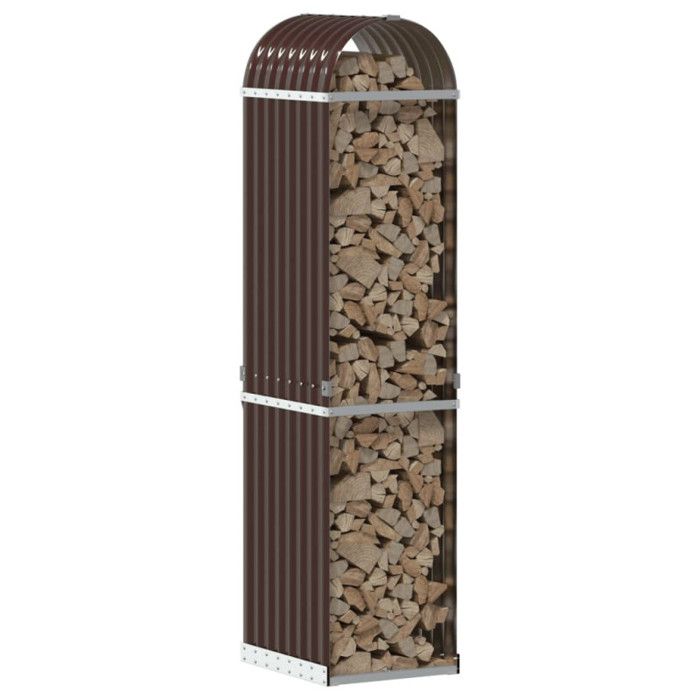 VidaXL Porte-bûches, Support à Bois de Chauffage avec Rangement, Étagère à Bois de Chauffage Extérieur, Marron 40x45x170 cm 364568