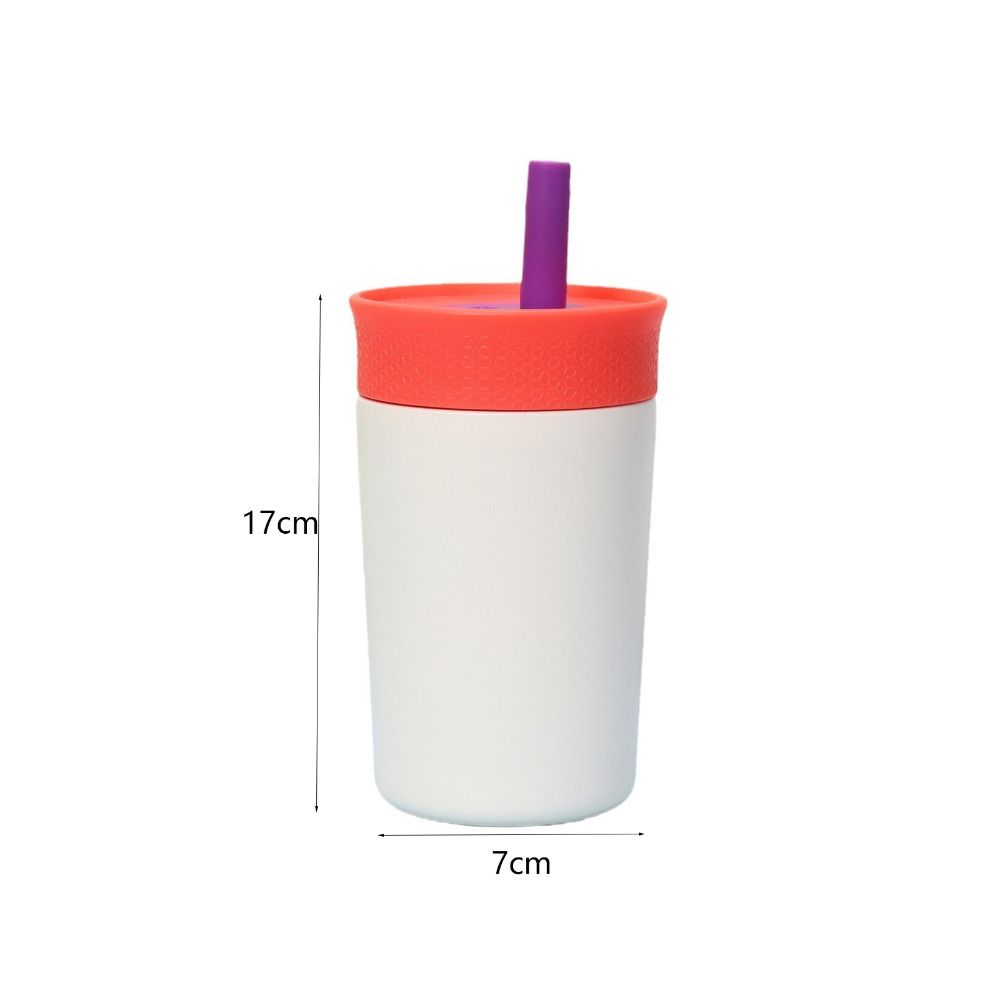 12oz Thermal Coffee Cup with Straw Thermal Mug Mini Vacuum Flask Insulated Water Bottle  Kids