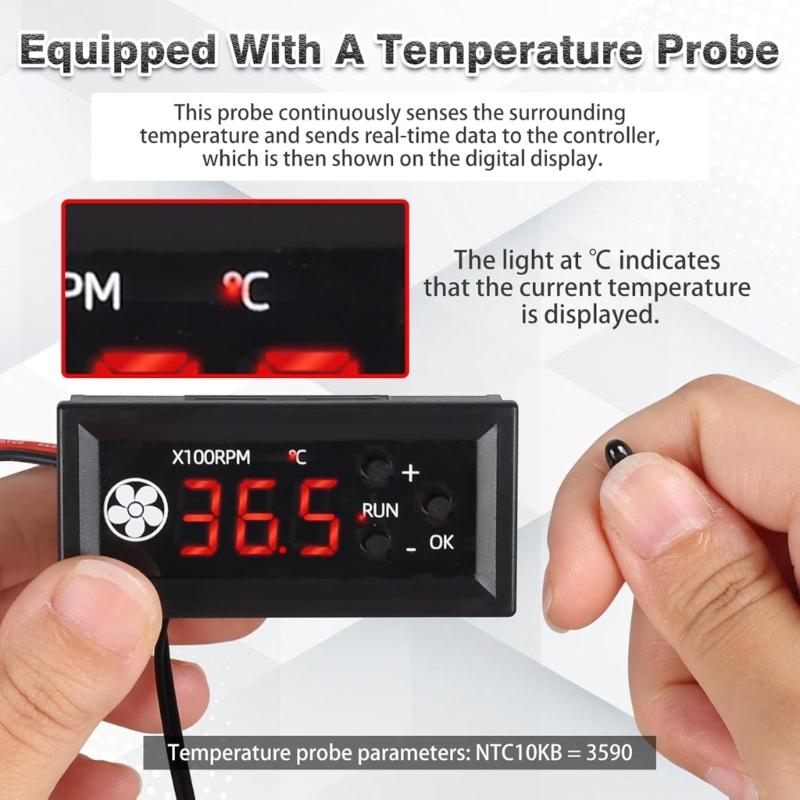 12В ШИМ 4-проводной модуль регулятора скорости вентилятора с датчиками температуры Контроллер температуры вентилятора для 3А вентилятора Долговечный