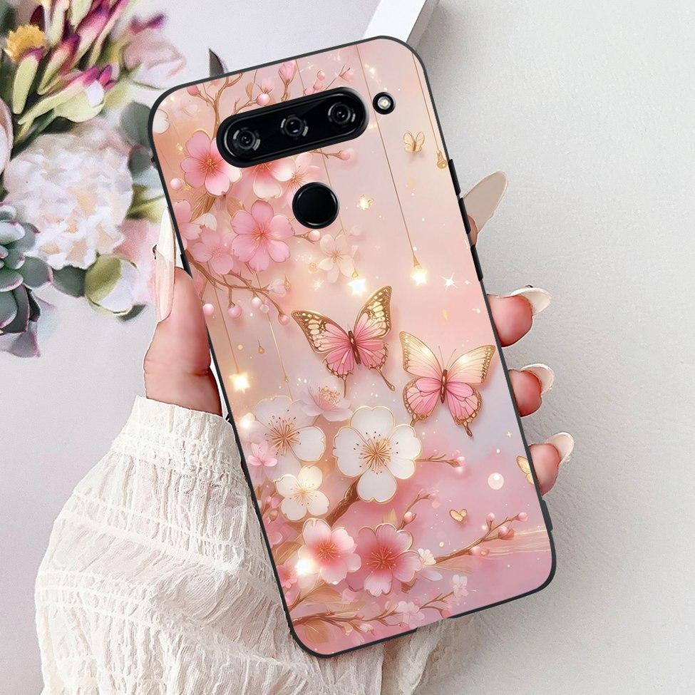 Чехол For LG V40 ThinQ Чехол-крышка Силиконовый Роскошный Модный Милый Кот Крутой Ударопрочный Бампер Корпус Для LG V405 LM-V405 LM-V409N