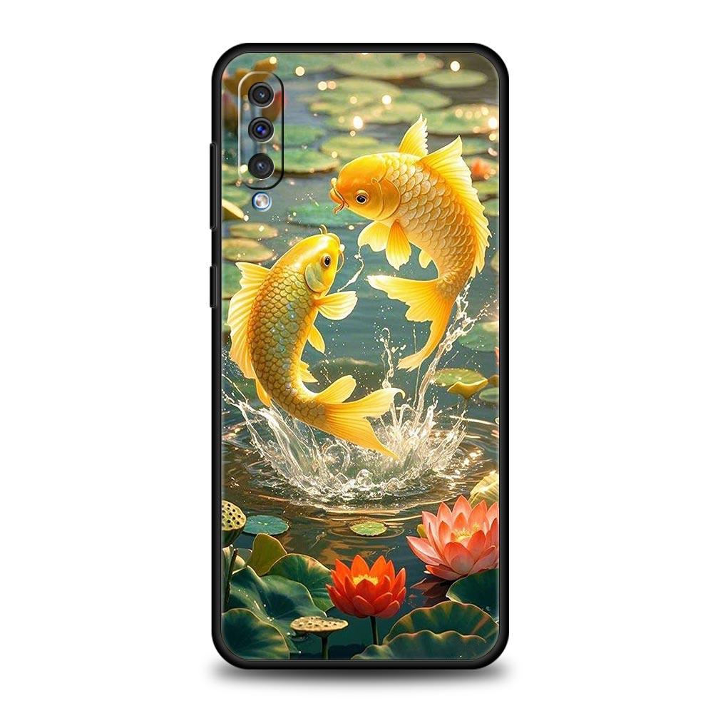 Goldfish Swimming Phone Case for Samsung Galaxy A56 A36 A26 A16 A34 A24 A42 A22 A20 A12 A40 A30 A10 5G Soft TPU Cover Shell Bags