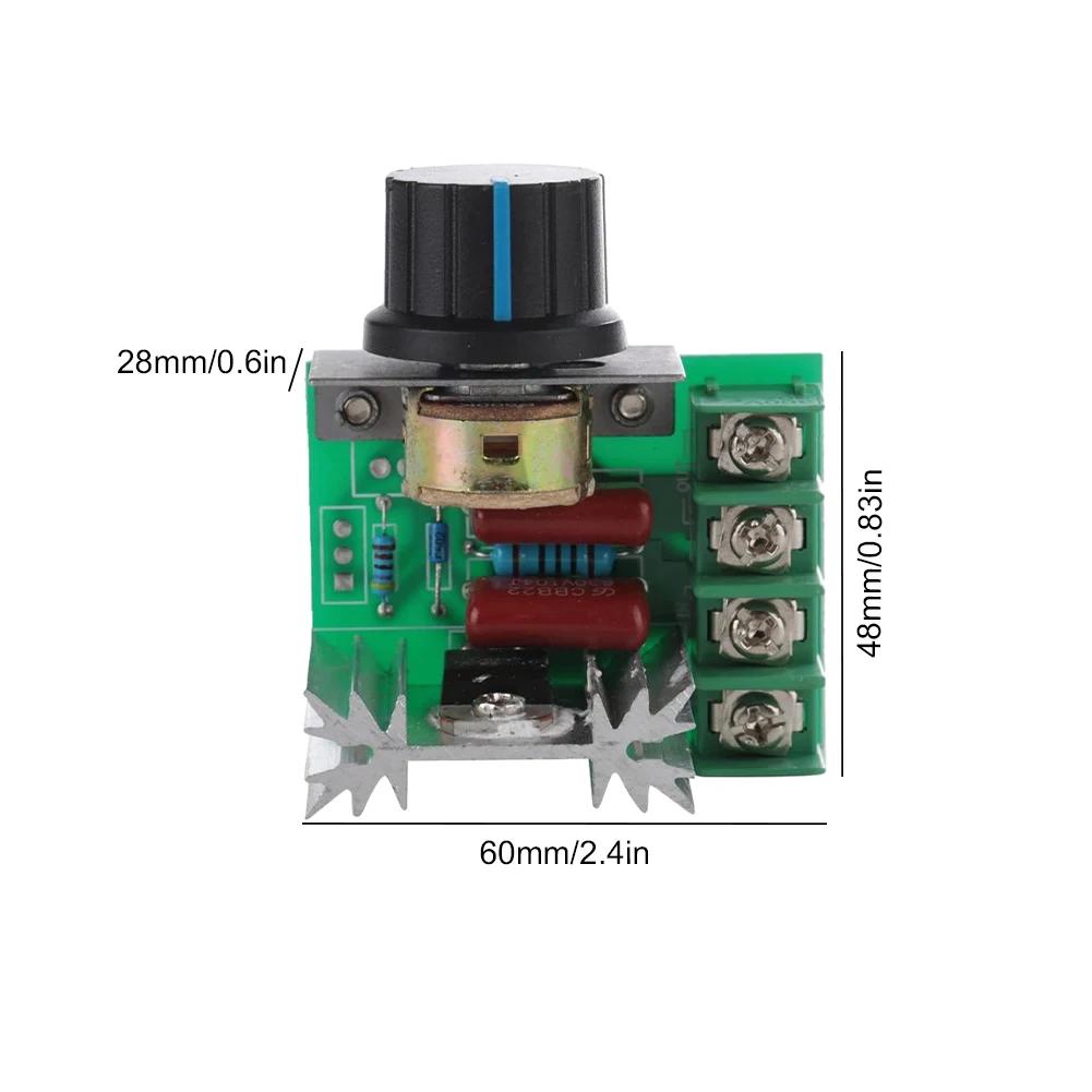 AC 220V 2000W Dimming Dimmers with Control Knob Electronic Voltage Regulator Module Adjustable Motor Speed Controller Regulation