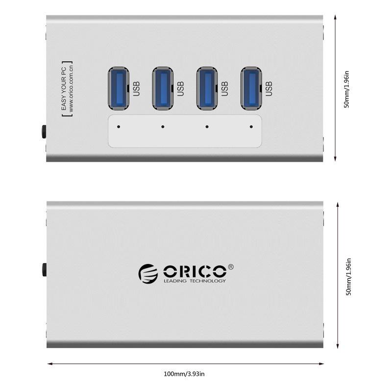 ORICO A3H Высокоскоростной USB 3.0 Четырехпортовый Expansion Hub с блоком питания