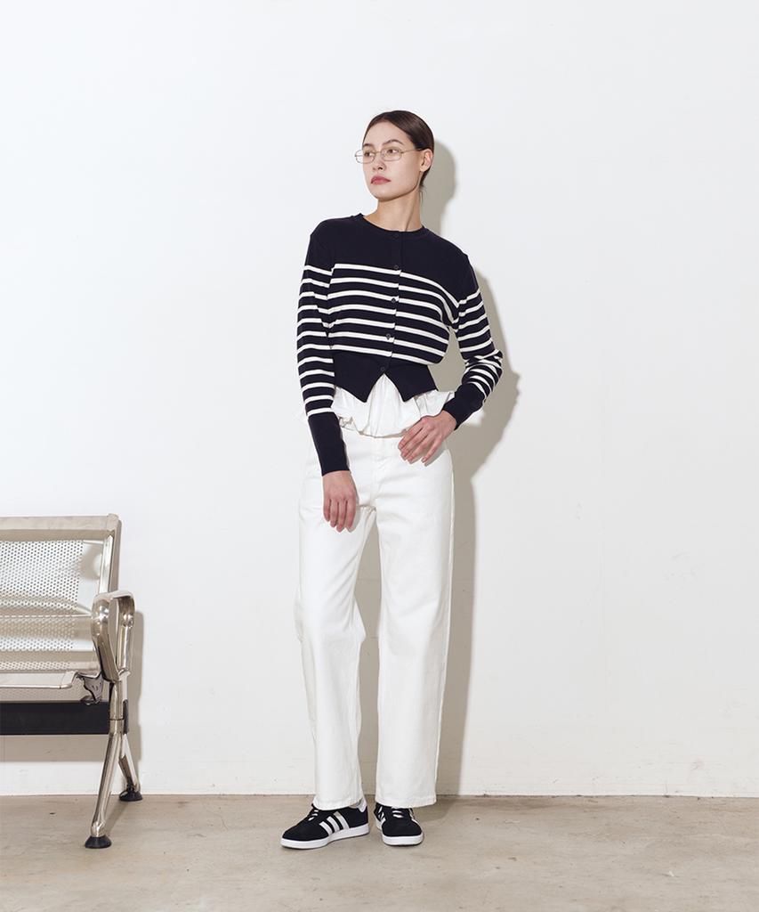 JBYRARA Straight Fit Cotton Denim Pants_White