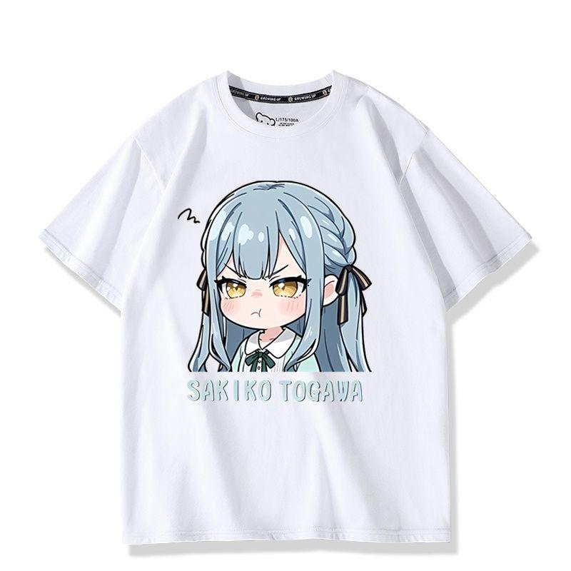 Аниме BanG Dream Сакико Тогава Принт Футболка Кавайная Летняя Футболка с Коротким Рукавом для Унисекс Женщин Летняя Одежда Женские Футболки
