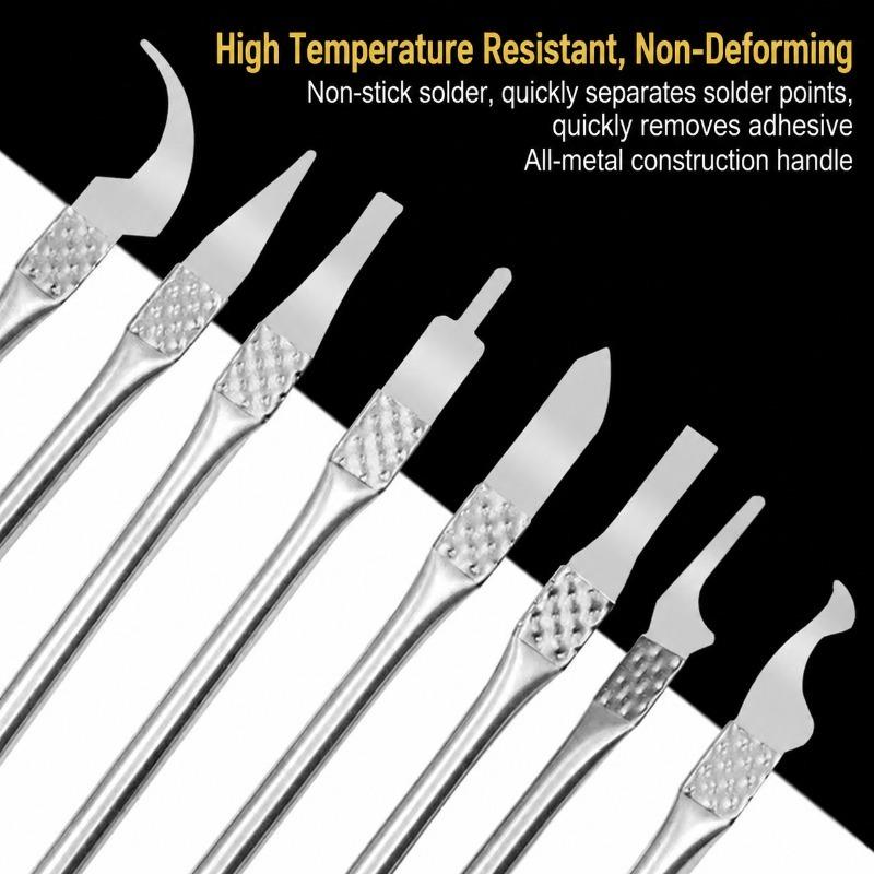 8-in-1 Thin CPU Pry Knife Multi-function Repair Tool Kit Hook Blades for Mobile Phone Tablet Mainboard Chip Disassembly Glue