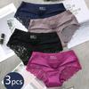 3PCS New Seamless Women Comfort Lace Briefs Hollow Out Panties Set Underwear Low Rise Female Sport Panty Soft Lady Lingerie