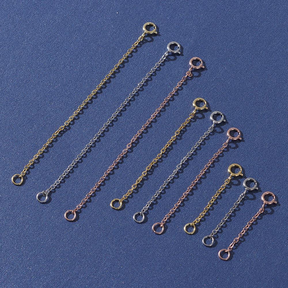 & Components Rose Gold Jewelry Accessories Extender Safety Chain Extender DIY for Bracelet Necklace