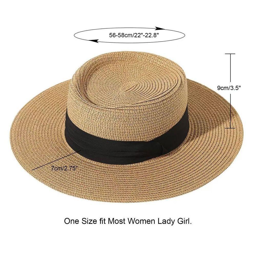 UV Protection Sun Hats Wide Brim Beach Hats French Elegant Holiday Straw Hat