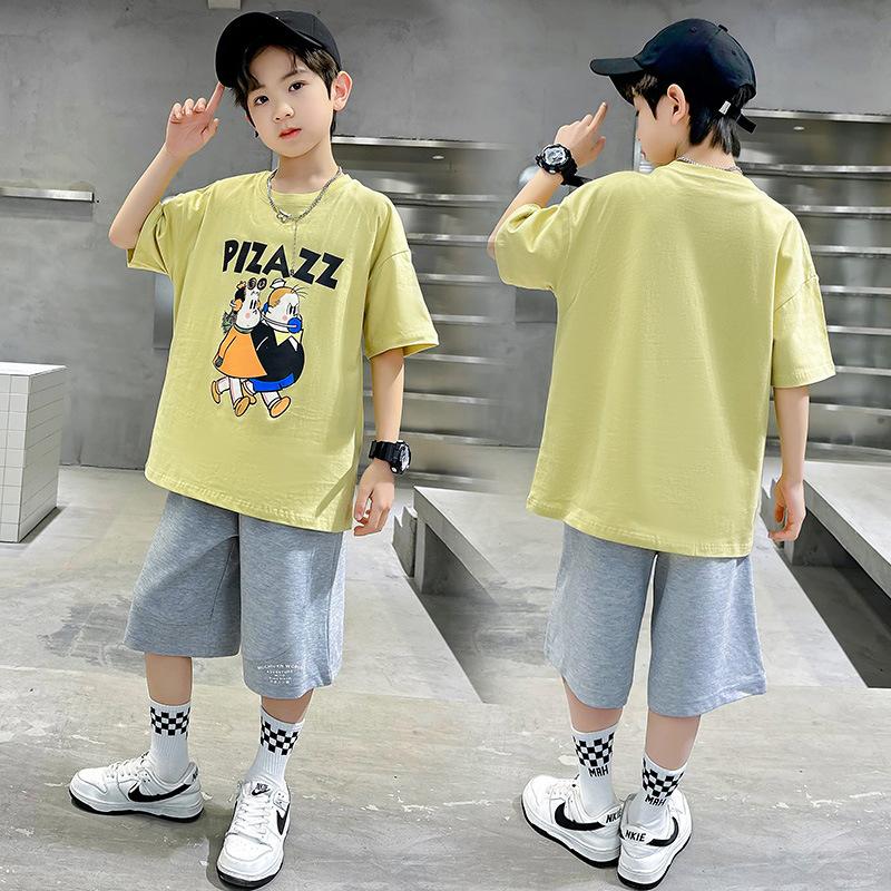 Детская повседневная хлопковая футболка, летний модный топ для мальчиков