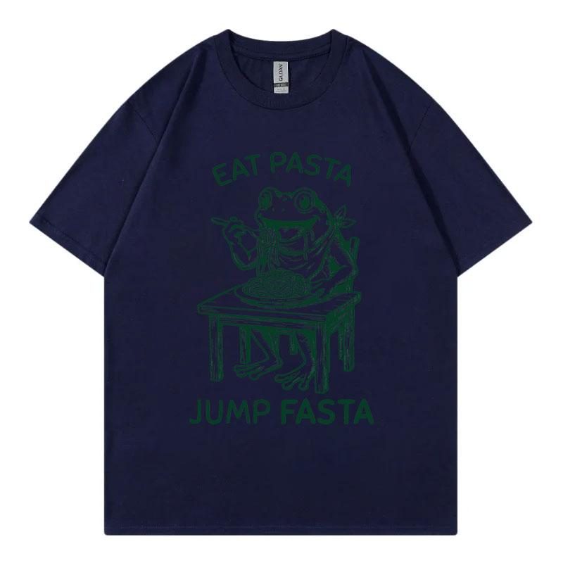 Eat Pasta Jump Fasta Funny Fitness Frog TShirt Unisex Unisex Fashion Vintage Short Sleeve T Shirt Summer Casual 100Cotton TShirts