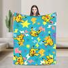 Pikachu Flannel Blanket Winter  Soft Durable Throw Blanket for Students Couch Chair Fashion Bedspread Sofa Bed Cover