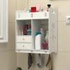 Kitchen Wall Cabinet Large Capacity Multiple Compartments Simple Installation Toilet Storage Cabinet Bathroom Supplies