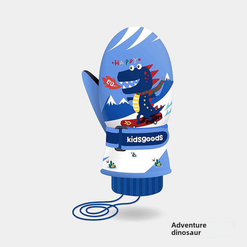 Детские зимние водонепроницаемые горнолыжные перчатки - теплые, толстые коралловые флиса, для мальчиков и девочек DRST23