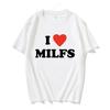 Модные Унисекс Футболки с Принтом I Love MILFS I Heart Hot Moms Мужские Женские Повседневная Футболка Харадзюку Футболка Уличная Одежда
