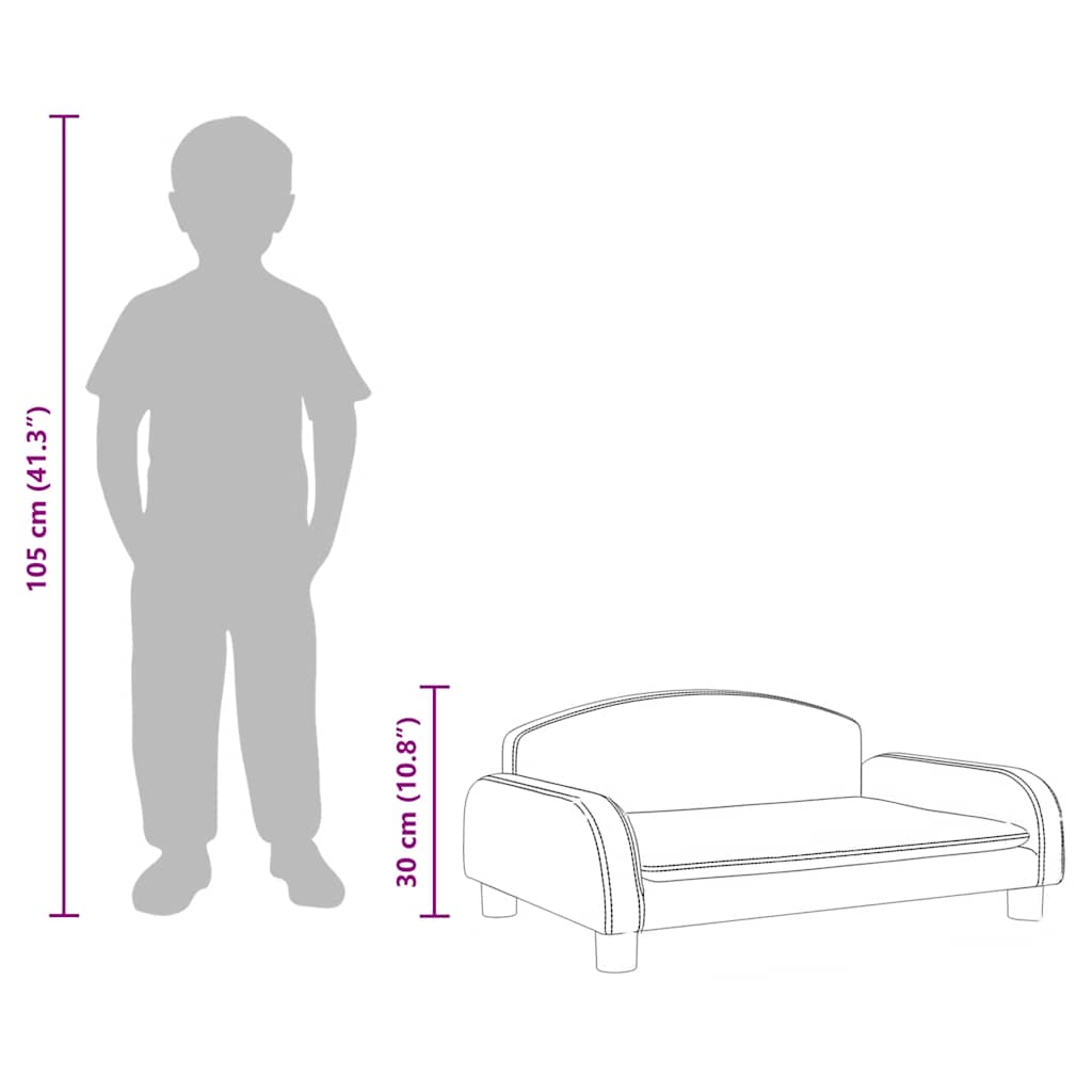 Kids Sofa Cream 70 x 45 x 30 cm Fabric