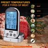 Цифровой термометр для мяса, беспроводной дистанционный термометр для еды, таймер для мяса, рыбы, водонепроницаемый курильщик