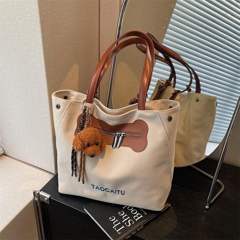 Холщовая сумка женская большой вместимости новая летняя универсальная на плечо сумка-тоут многофункциональный повседневный рюкзак