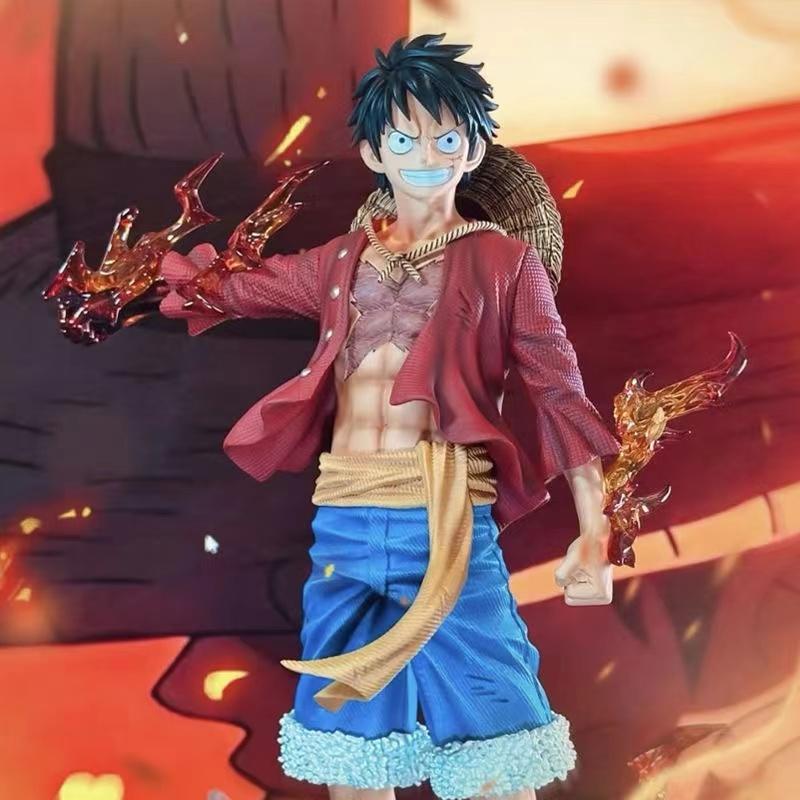 One Piece Поза стоя Луффи 27 см Двойная Голова Орел Шляпа Метеор Групповой Подарок GK фигурка Декорация Игрушка