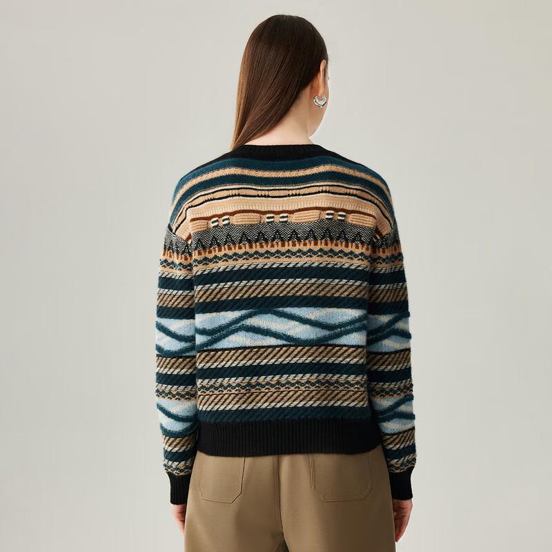 Женский плотный кашемировый свитер Zhaojun с жаккардовым узором Fair Isle