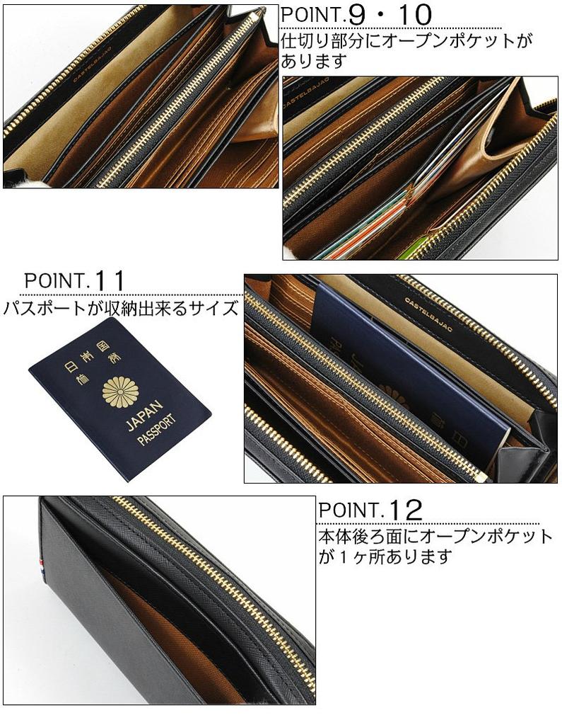Round Zipper Long Wallet with Coin Purse Shest 027606 Shiro [Castelbajac]