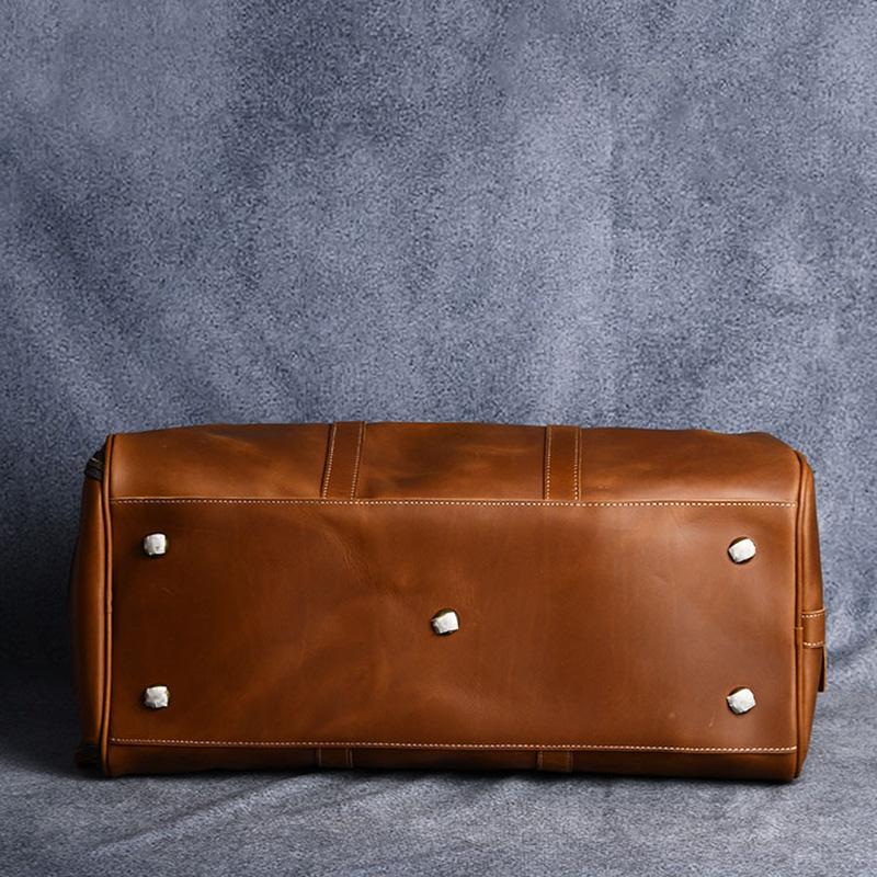 Crazy Horse Leather Travel Bag Luxury Genuine Leather Men Women Travel Bag Cow Leather Carry On Luggage Bag Weekend Duffle Bag