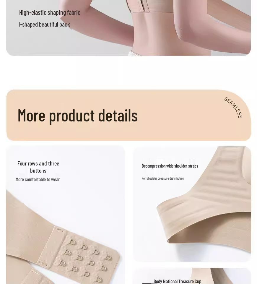 Women's Seamless Anti-Sagging Sports Bra: Posture Correction and Back-Shaping