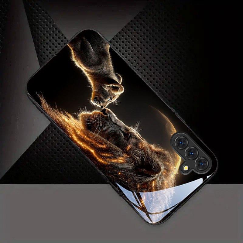Стеклянный чехол для телефона Jin Daxiao с рисунком льва, подходит для Samsung Galaxy S26 S25 S24 S22 S21 S20FE/Ultra/Plus, противоударная задняя крышка