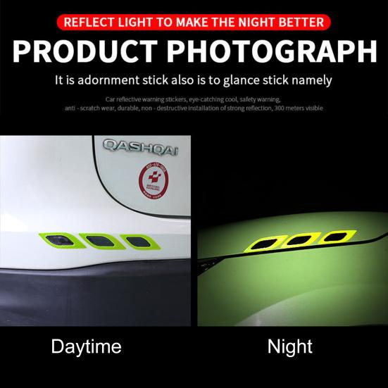 6 шт. автомобильная светоотражающая лента против царапин из углеродного волокна 3D автомобильная предупреждающая наклейка лента пленка