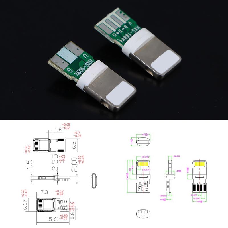 2 шт. USB-разъем Lightning Dock с разъемом для чип-платы, сварочный кабель для передачи данных OTG, интерфейс Diy, кабель для передачи данных для телефона