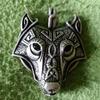 Винтажные украшения Тибетское серебро Подвеска в виде головы волка для мужчин Амулет Животное Викинг Ювелирные изделия Ожерелье Колар Хомбре Креативные подарки