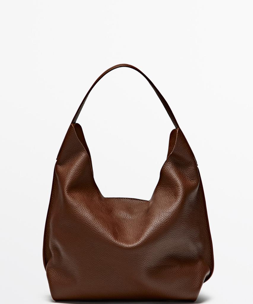 Massimo Dutti Napa Leather Medium Shoulder Bag