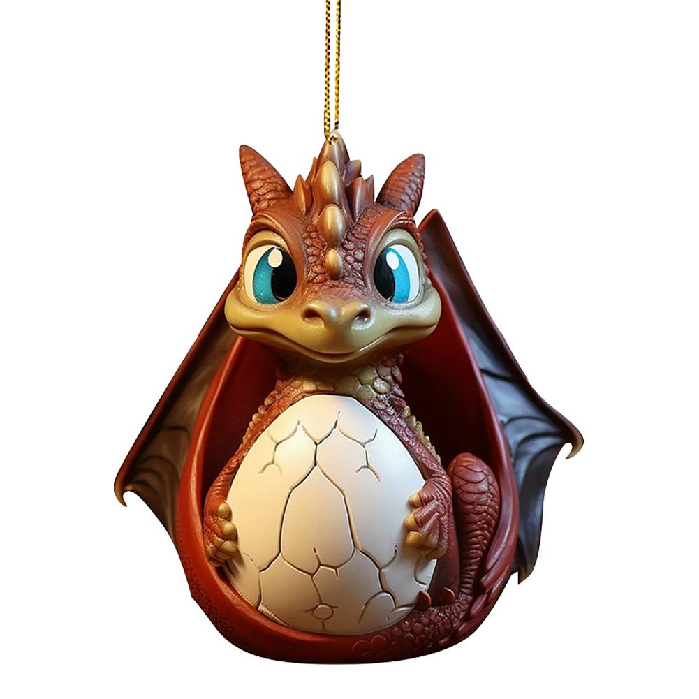 Christmas Dragon Pendant Novelty Dragon Ornaments Acrylic Dragon Egg Tree Pendant Realistic for Home and Car Decoration