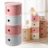 Bedside Table Nordic Style Color Matching Large Capacity Round Bedside Storage Cabinet for Bedroom